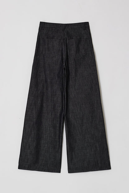 RELAXED WIDE DENIM PANTS BLACK