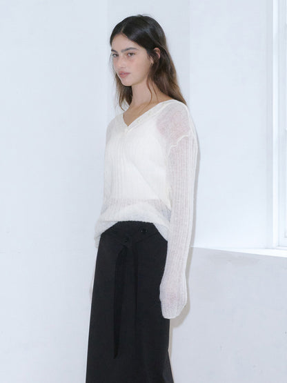 Kijun WOMEN Two-Way Buttons Cardigan Ivory