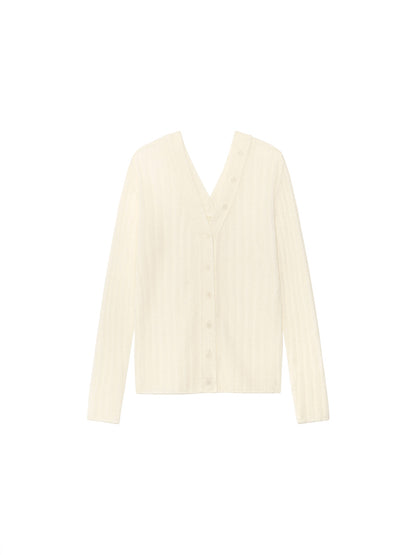 Kijun WOMEN Two-Way Buttons Cardigan Ivory