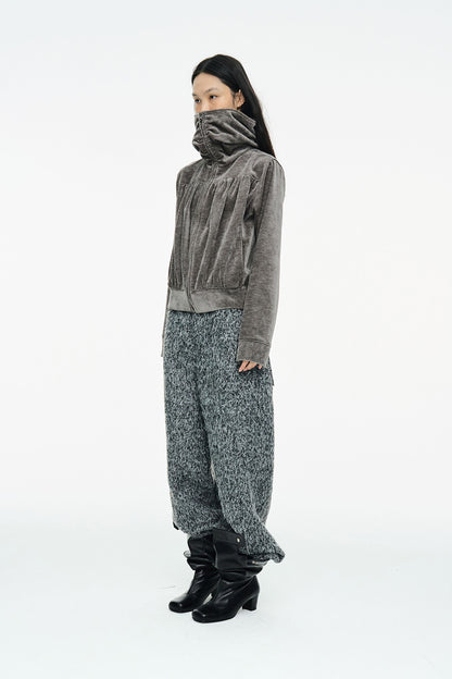 HAIRY WIDE PANTS / CHARCOAL