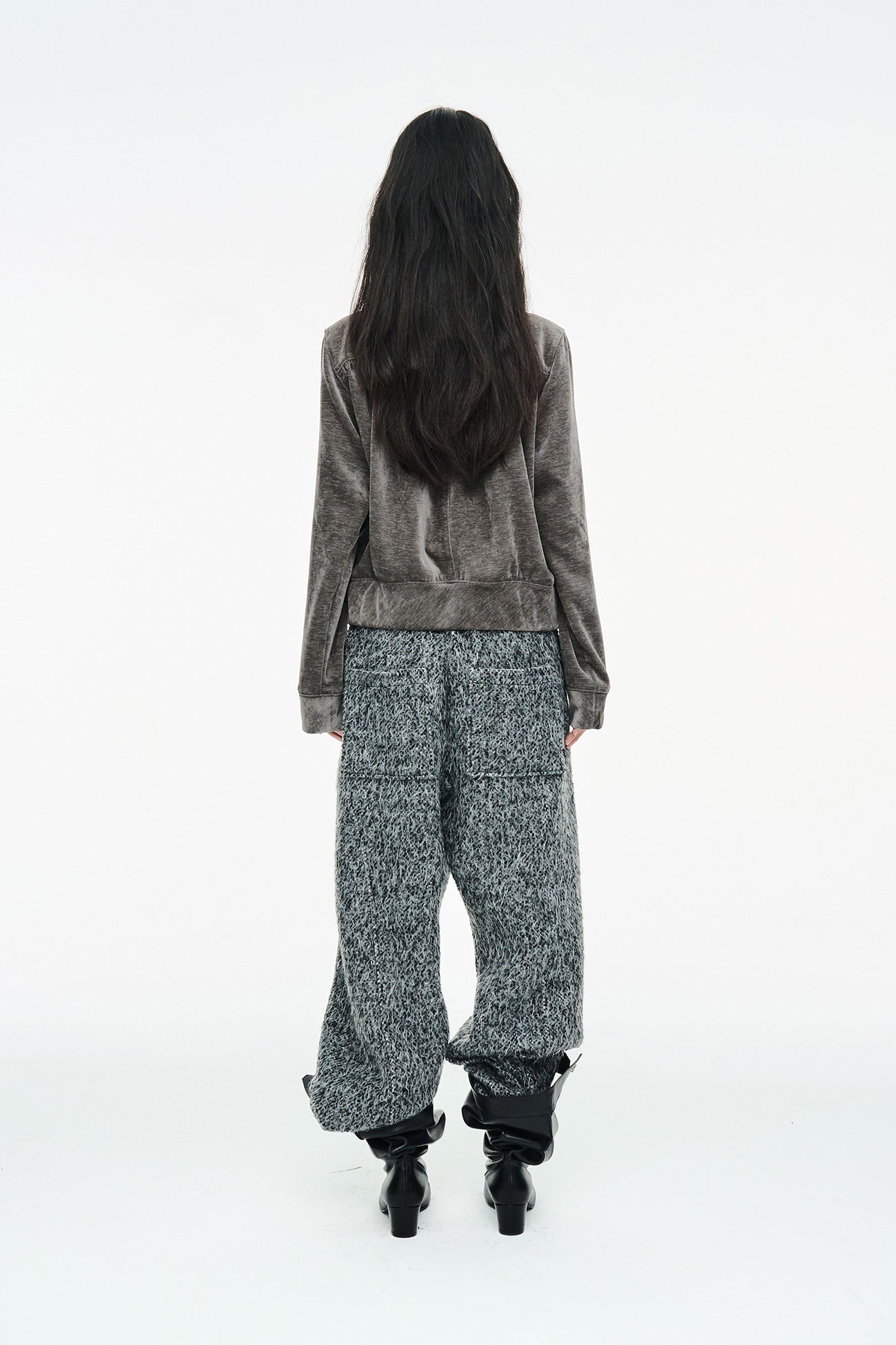 HAIRY WIDE PANTS / CHARCOAL