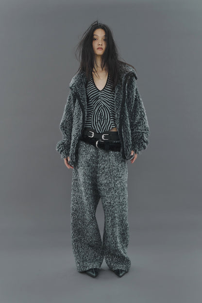 HAIRY WIDE PANTS / CHARCOAL