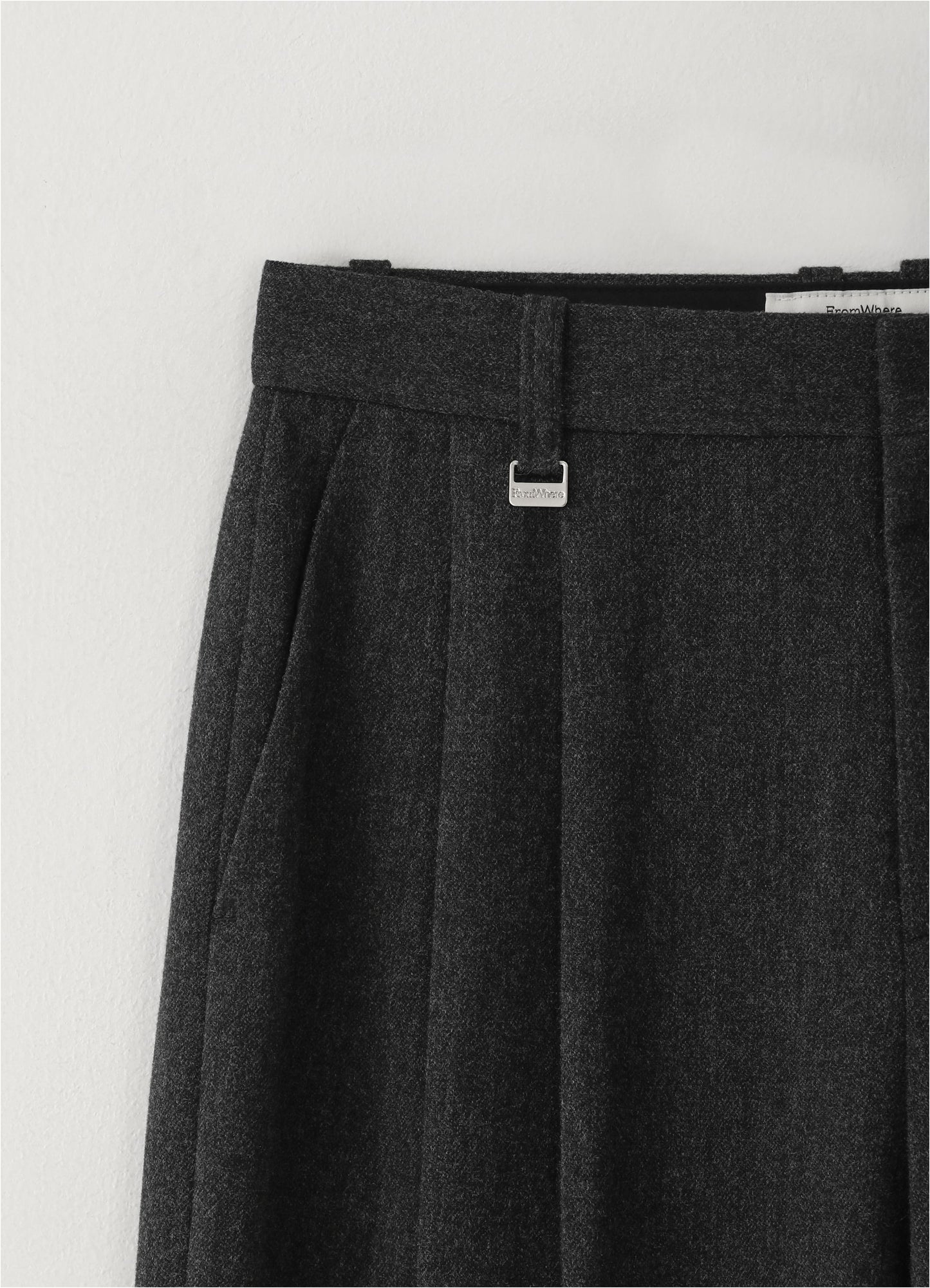 Classical wool-wide slacks_charcoal Grey