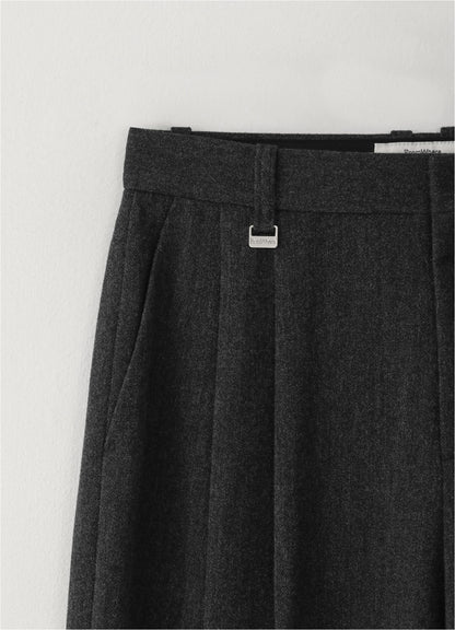 Classical wool-wide slacks_charcoal Grey