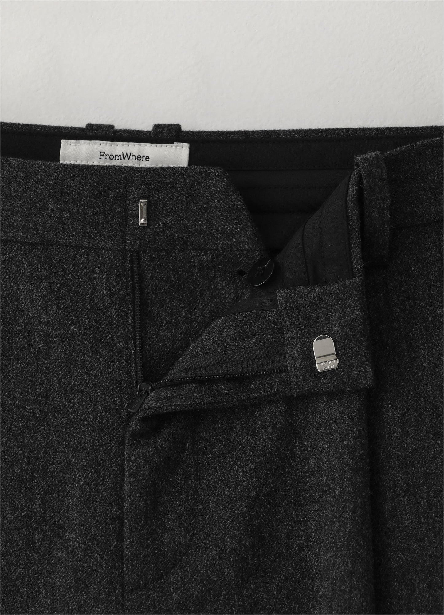 Classical wool-wide slacks_charcoal Grey