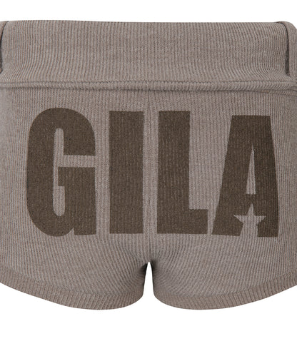 BOLD LOGO POCKET KNIT SHORTS_BROWN
