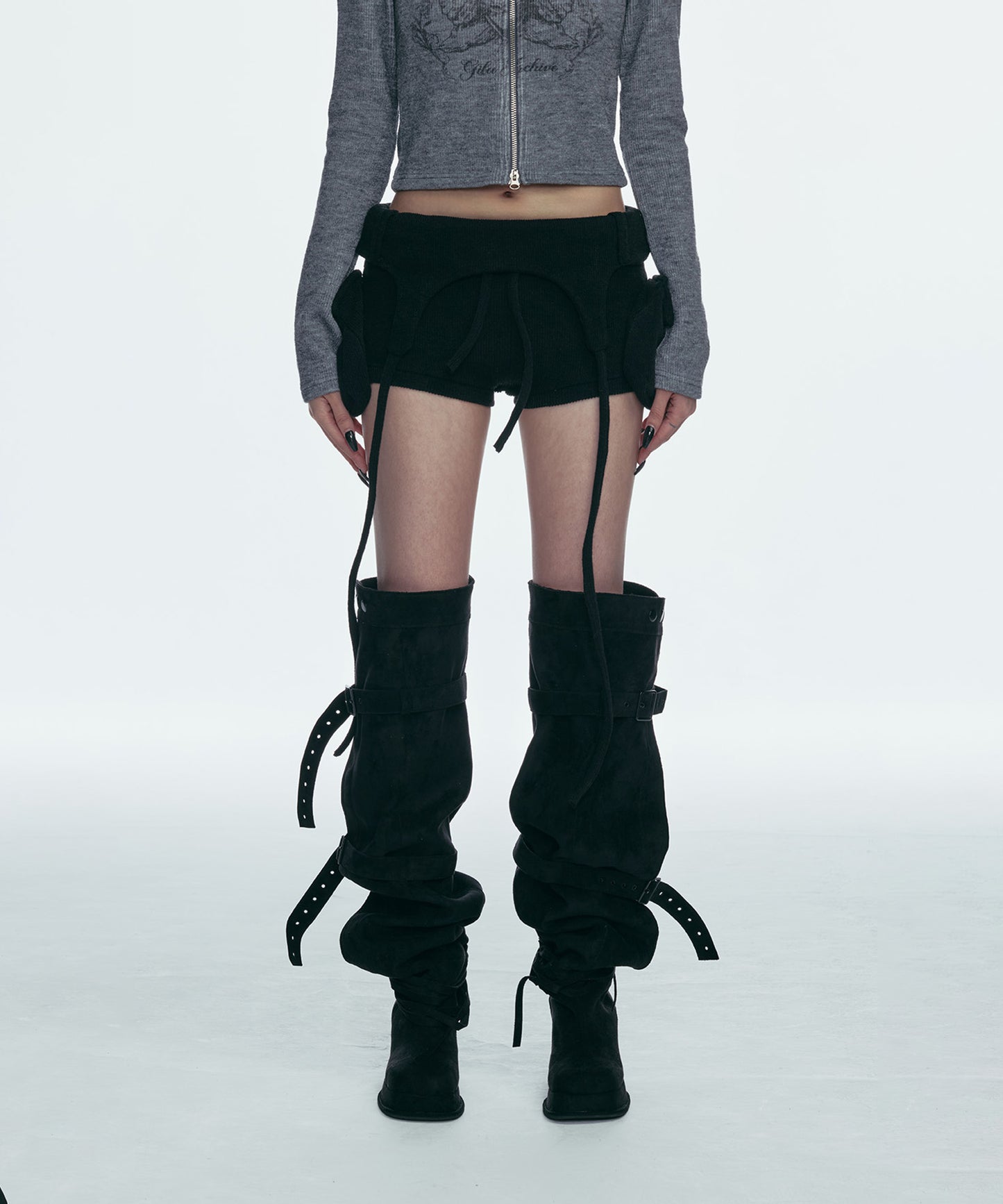 BOLD LOGO POCKET KNIT SHORTS_BLACK