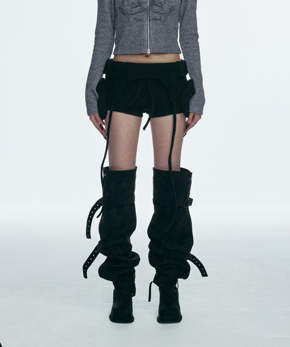 BOLD LOGO POCKET KNIT SHORTS_BLACK