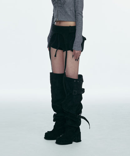 BOLD LOGO POCKET KNIT SHORTS_BLACK