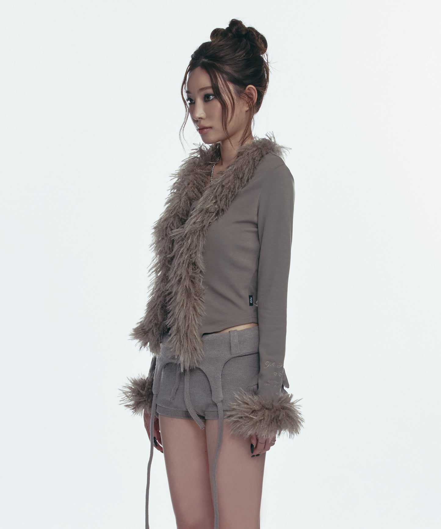 FUR TRIMMING CARDIGAN_BEIGE