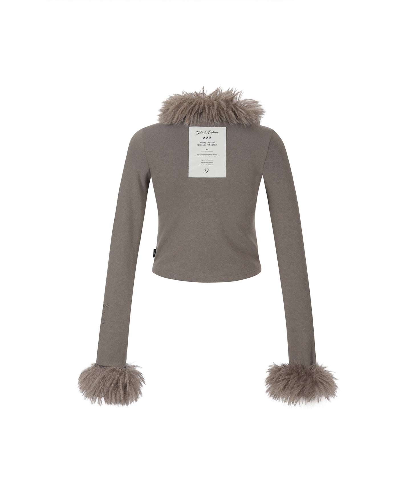 FUR TRIMMING CARDIGAN_BEIGE