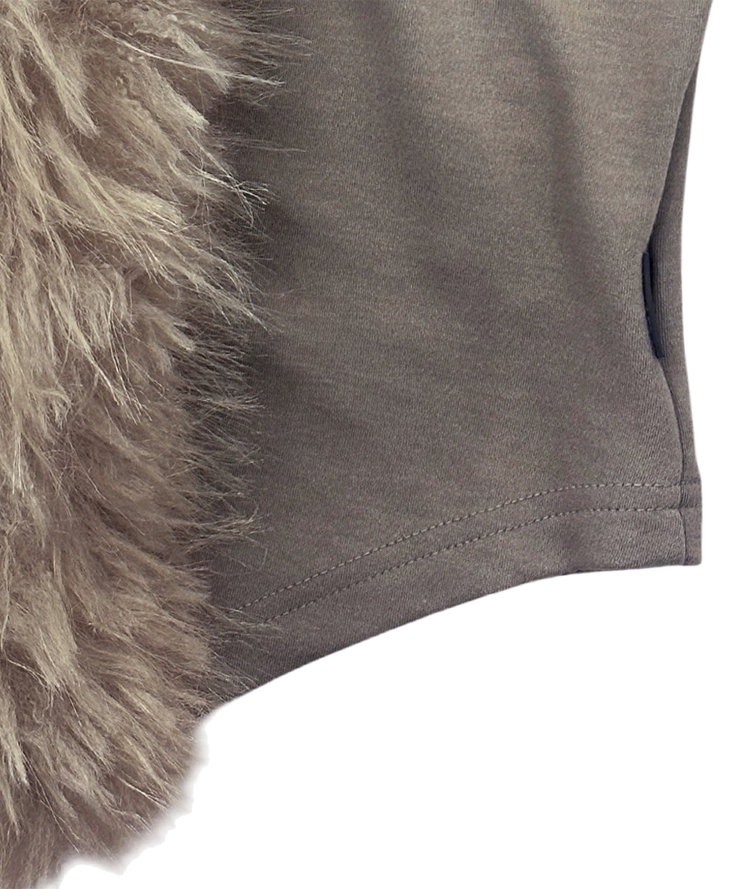 FUR TRIMMING CARDIGAN_BEIGE