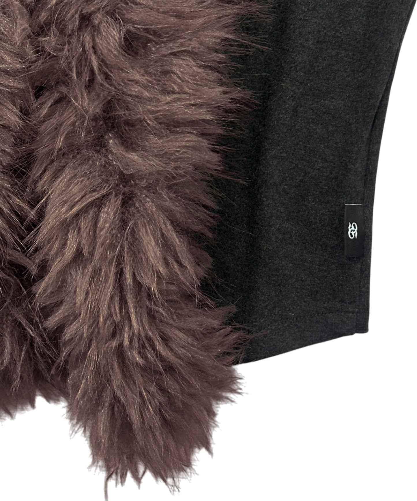 FUR TRIMMING CARDIGAN_BLACK
