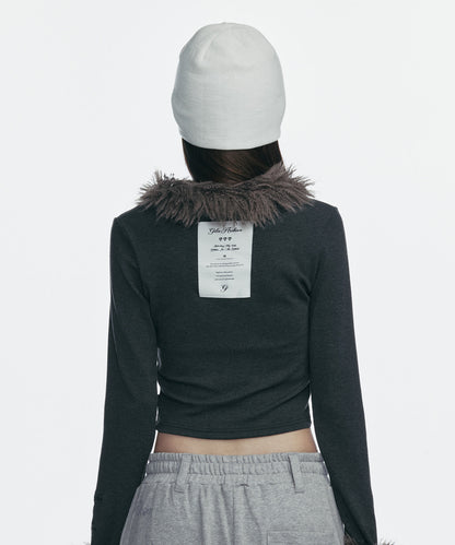 CROSS PATCHED LOGO BEANIE_IVORY