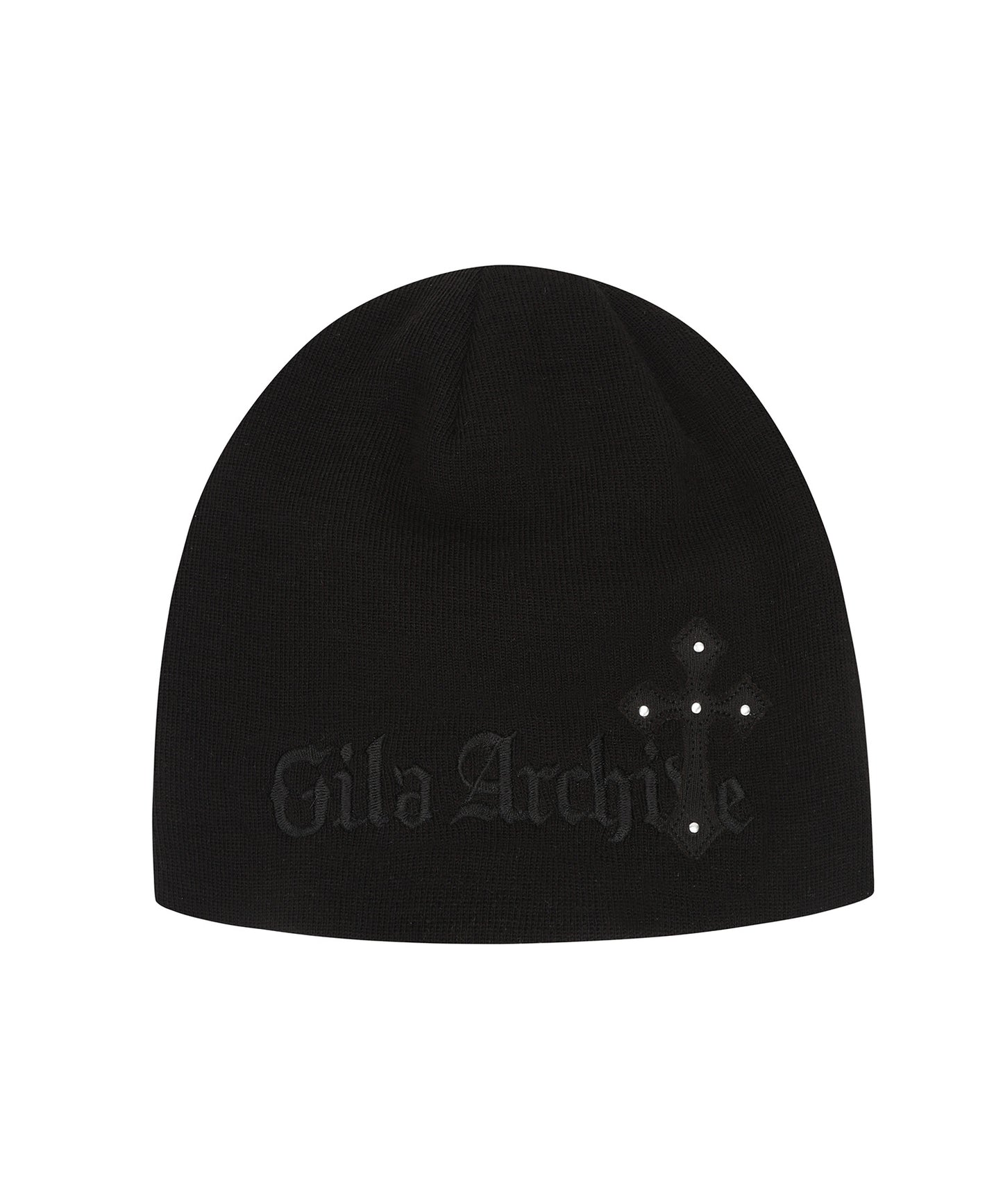 CROSS PATCHED LOGO BEANIE_BLACK