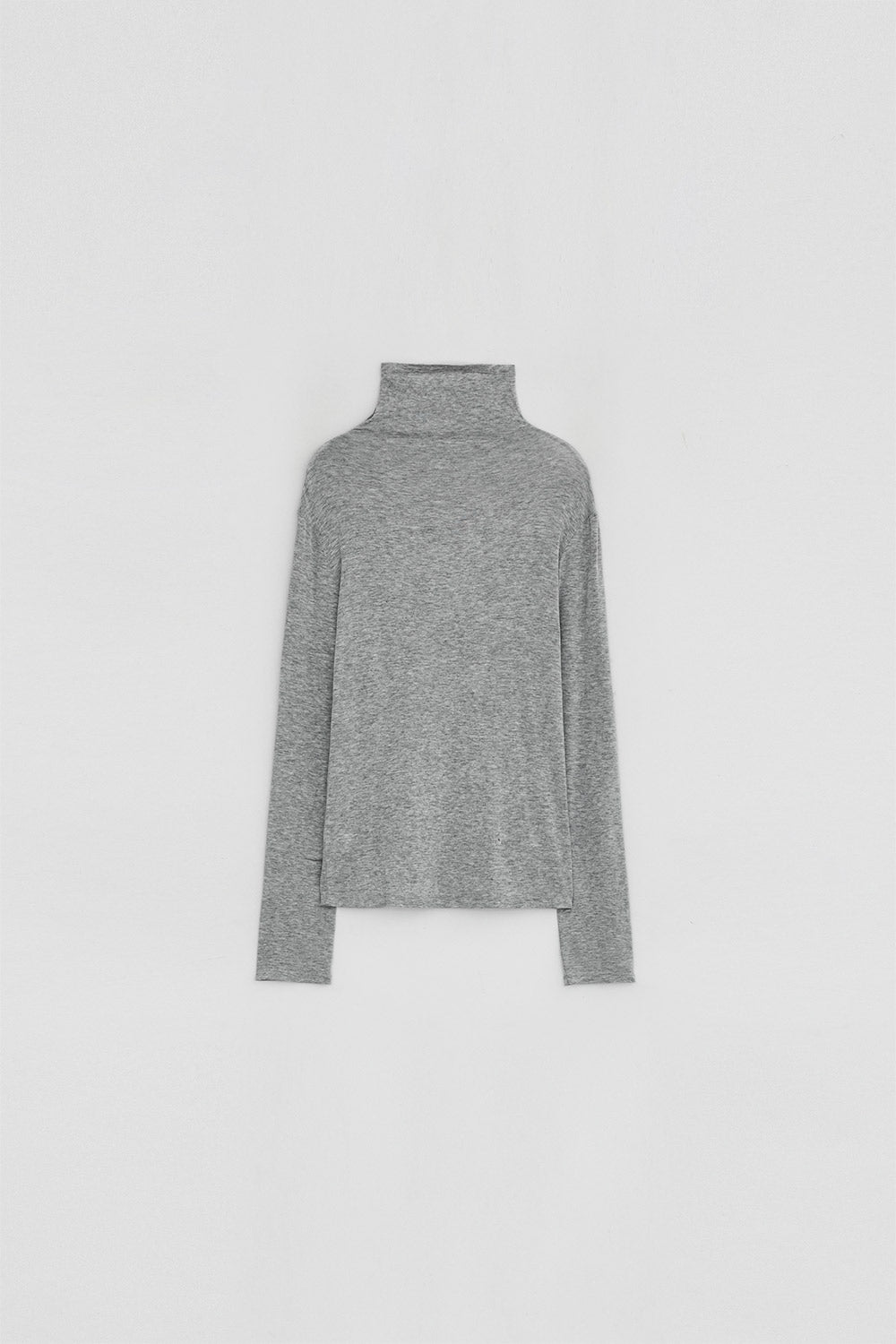 DIAGONAL BUTTON SLIT TOP-GREY