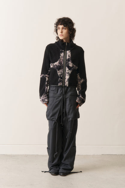 Knit & Fur Quad Jacket, Blackout