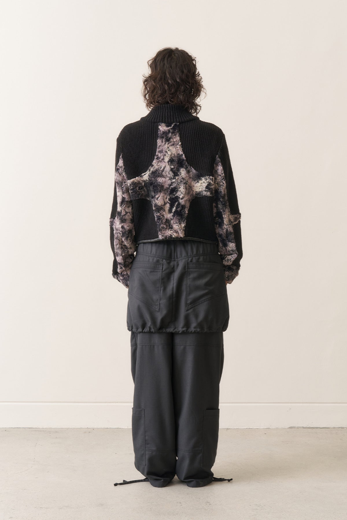 Knit & Fur Quad Jacket, Blackout