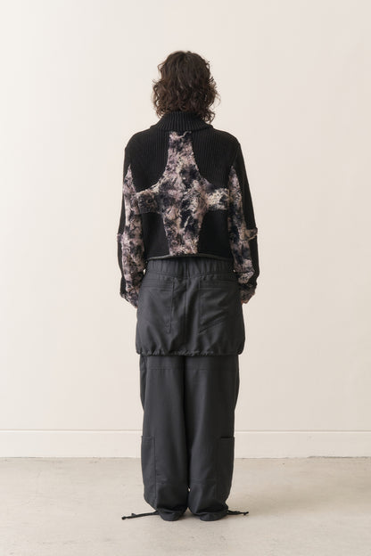 Knit & Fur Quad Jacket, Blackout