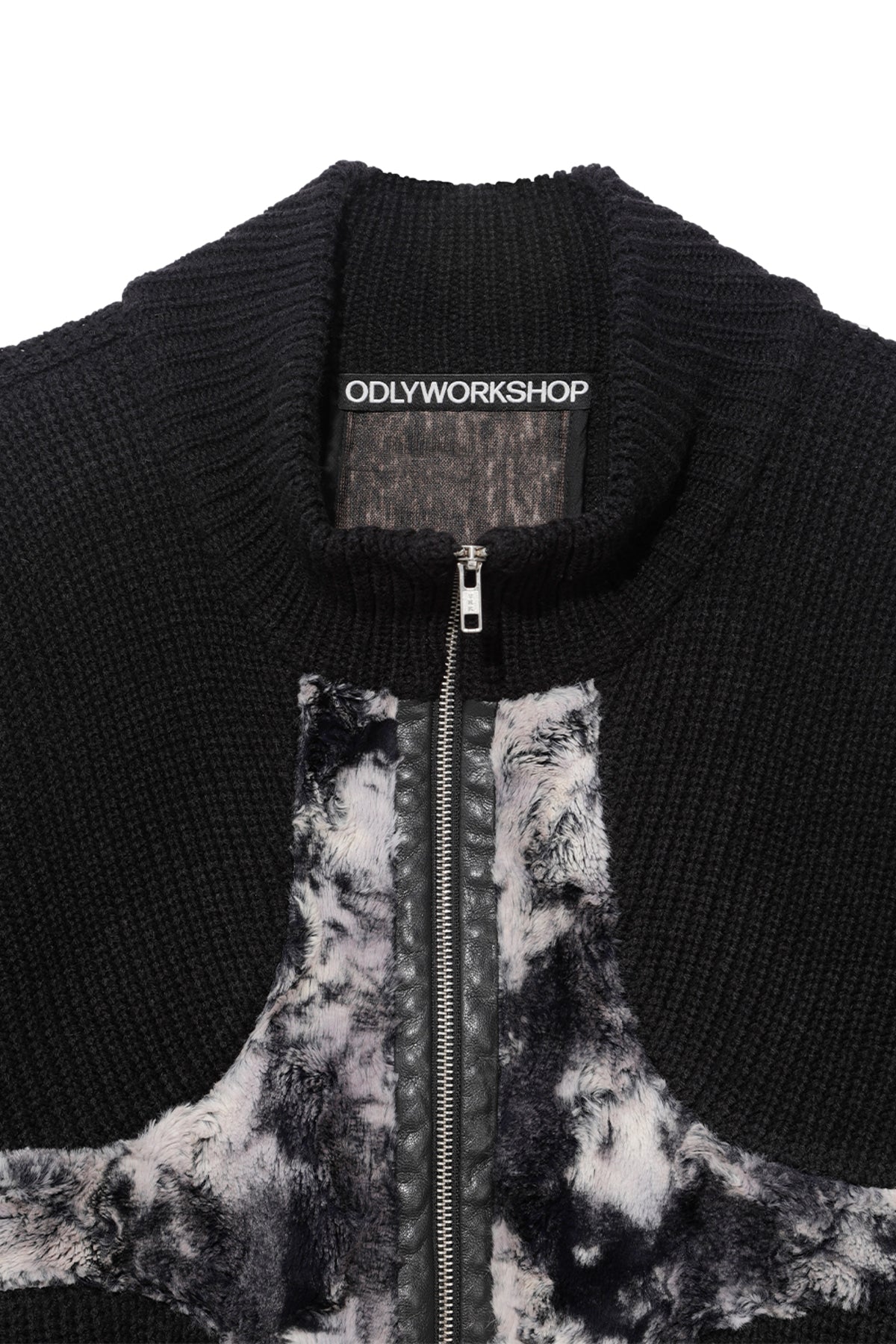 Knit & Fur Quad Jacket, Blackout