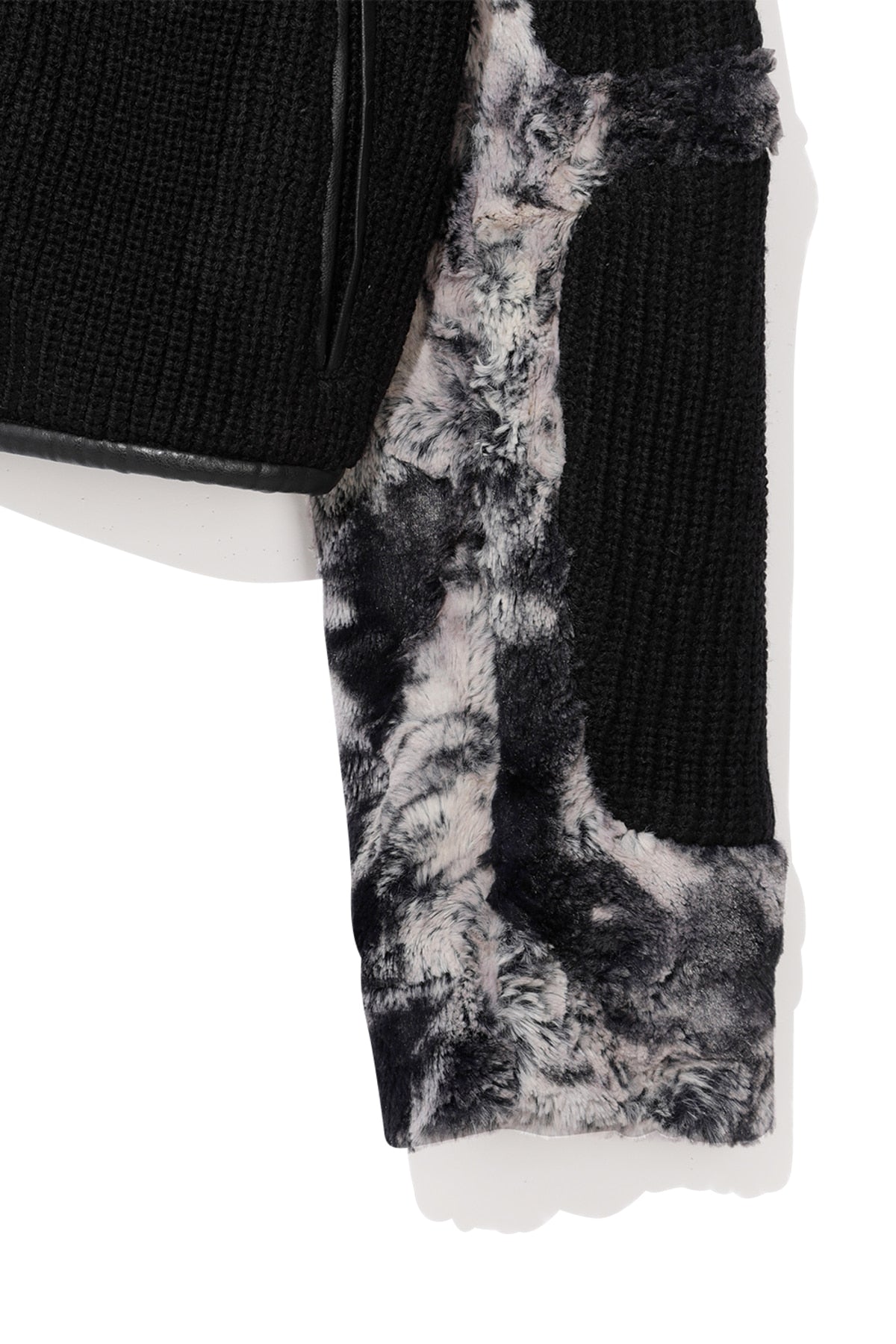 Knit & Fur Quad Jacket, Blackout