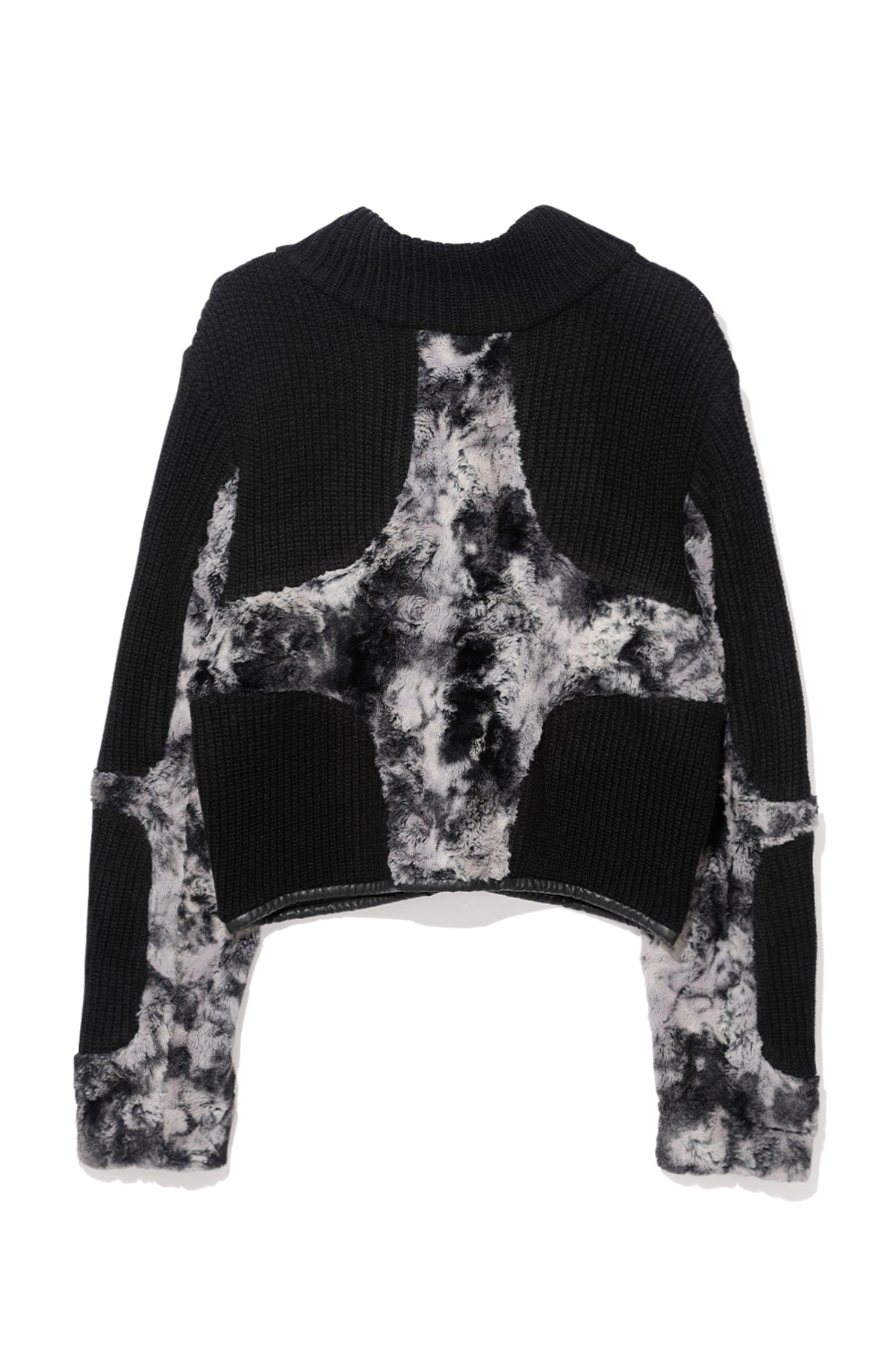 Knit & Fur Quad Jacket, Blackout