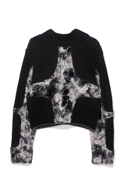 Knit & Fur Quad Jacket, Blackout