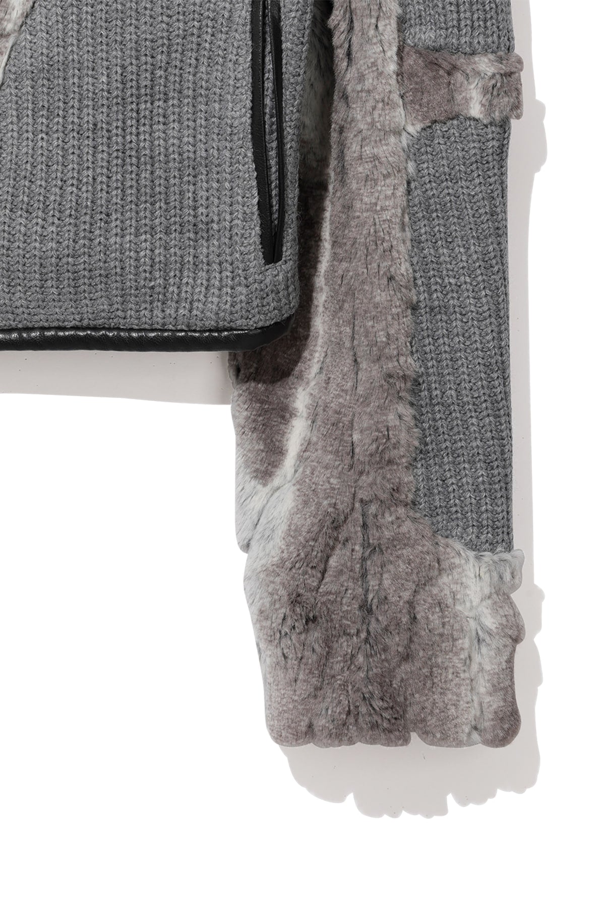 Knit & Fur Quad Jacket, Ashen