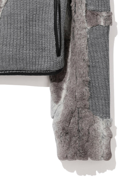 Knit & Fur Quad Jacket, Ashen