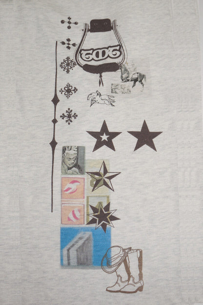 PRINTED WAFFLE PANTS (IVORY)