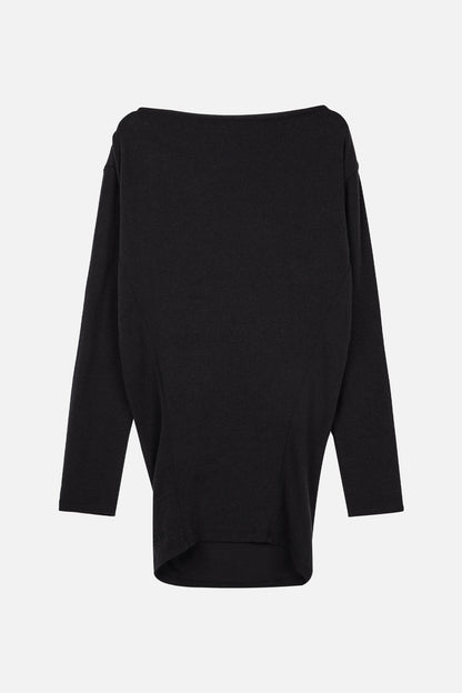 INCISION TAPERED TOP / BLACK