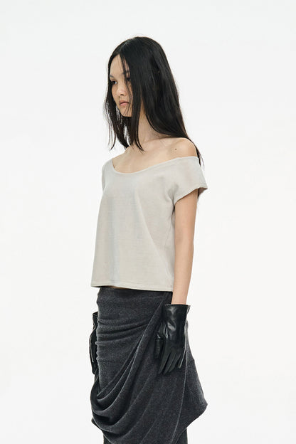 VELVET RAGLAN TOP / LIGHT GRAY