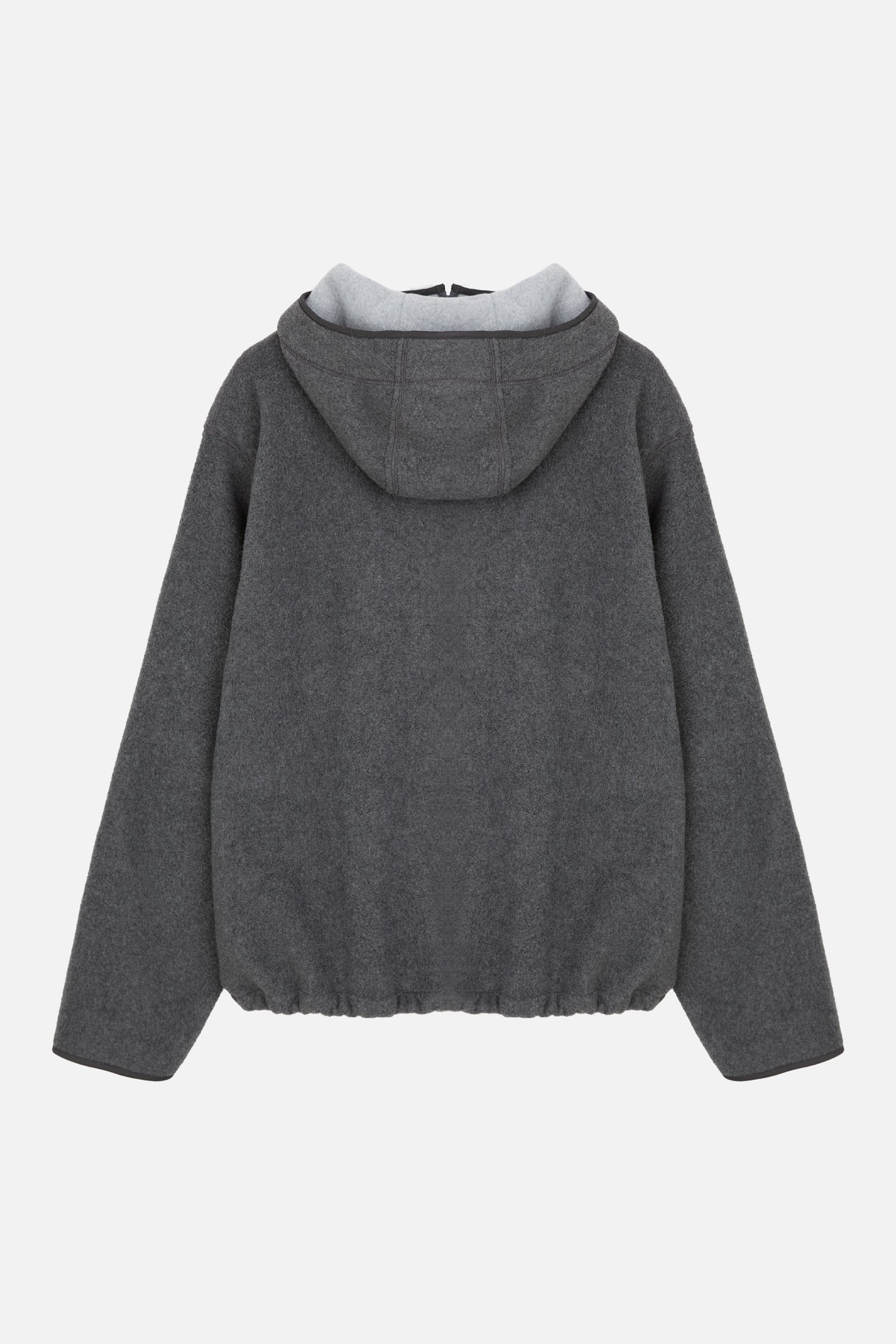 FLEECE HOODED ZIP UP / CHARCOAL