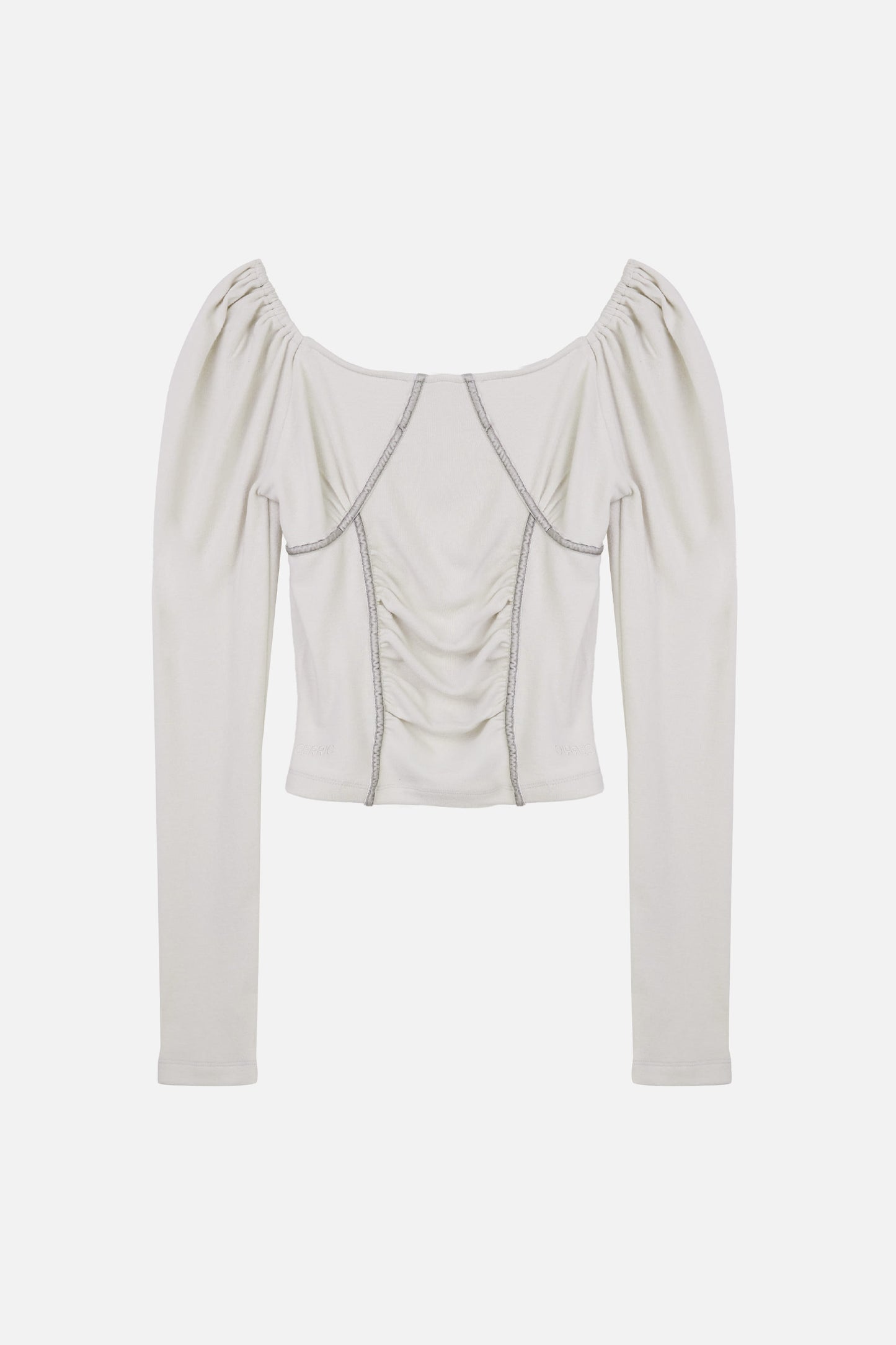 RUCHED SHIRRING TOP / GRAY