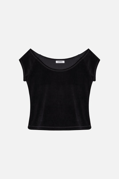 VELVET RAGLAN TOP / BLACK