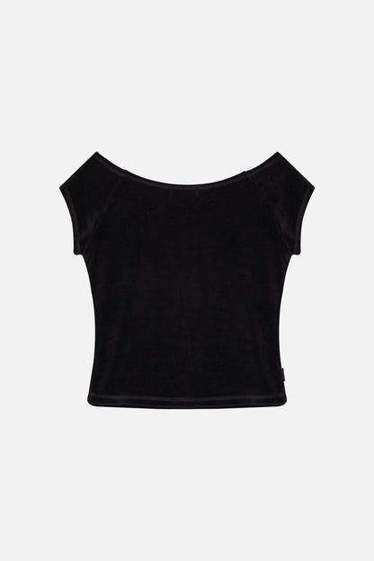 VELVET RAGLAN TOP / BLACK
