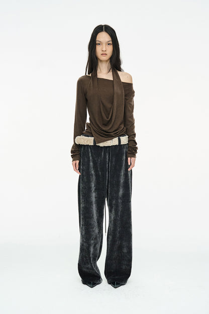 CORDUROY STRING PANTS / CHARCOAL