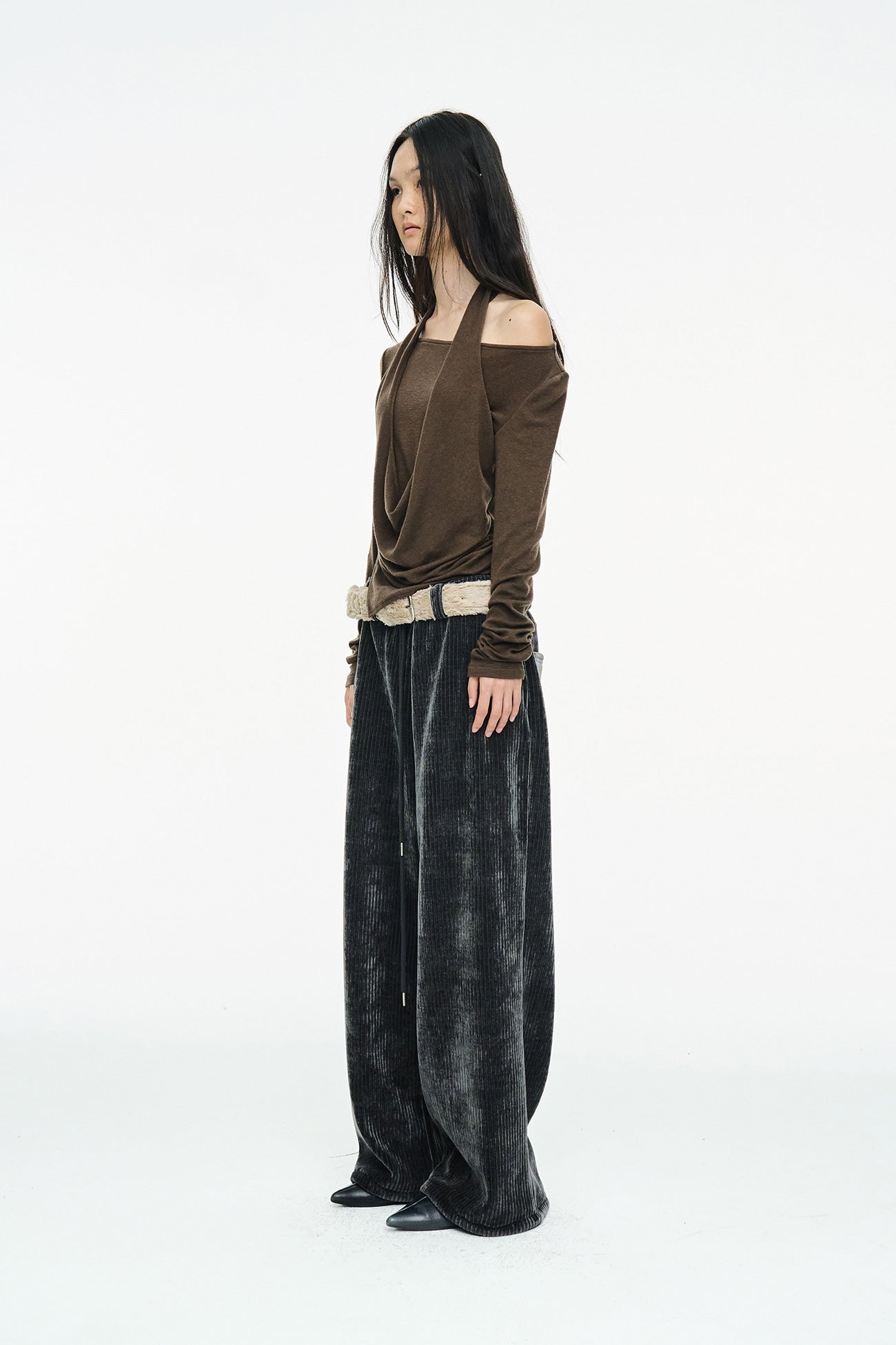 CORDUROY STRING PANTS / CHARCOAL