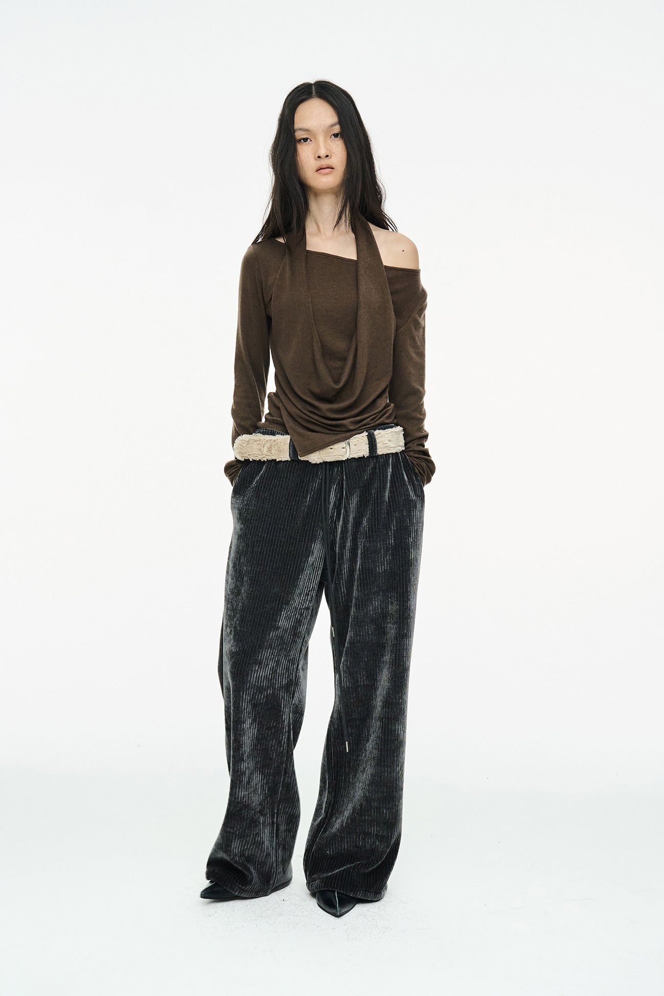 CORDUROY STRING PANTS / CHARCOAL