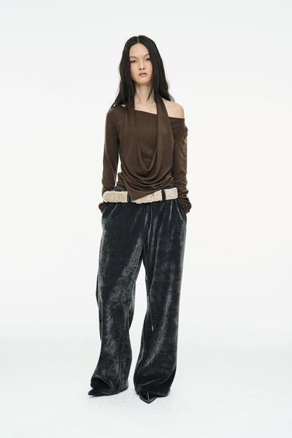 CORDUROY STRING PANTS / CHARCOAL