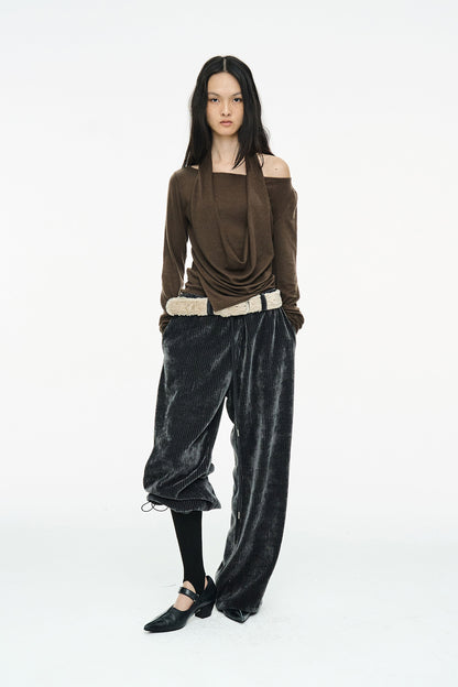 CORDUROY STRING PANTS / CHARCOAL