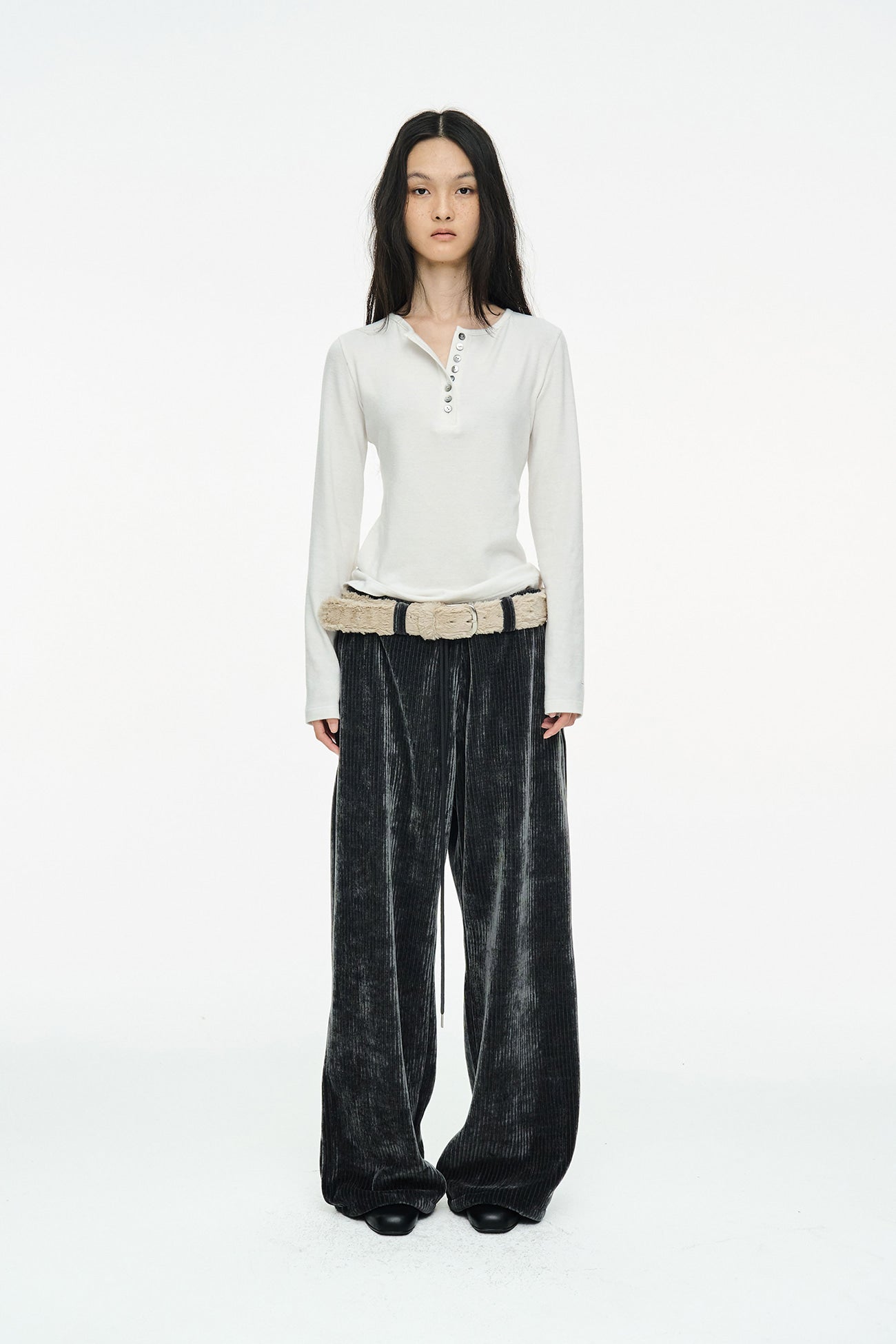 CORDUROY STRING PANTS / CHARCOAL