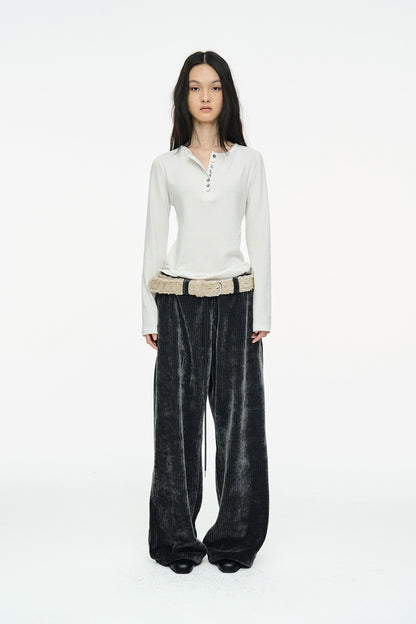 CORDUROY STRING PANTS / CHARCOAL