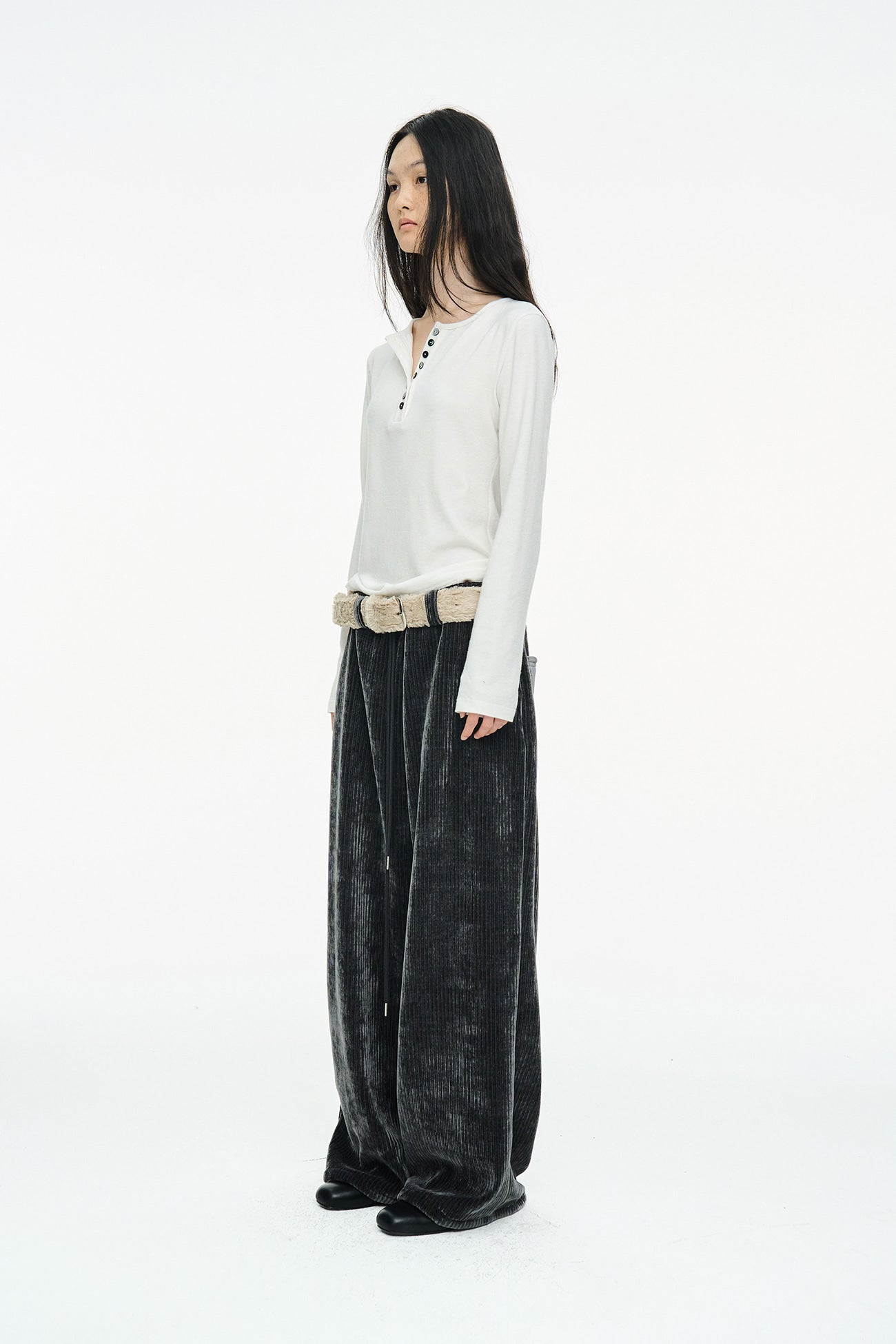 CORDUROY STRING PANTS / CHARCOAL