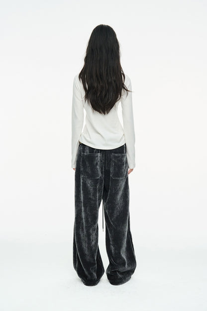 CORDUROY STRING PANTS / CHARCOAL