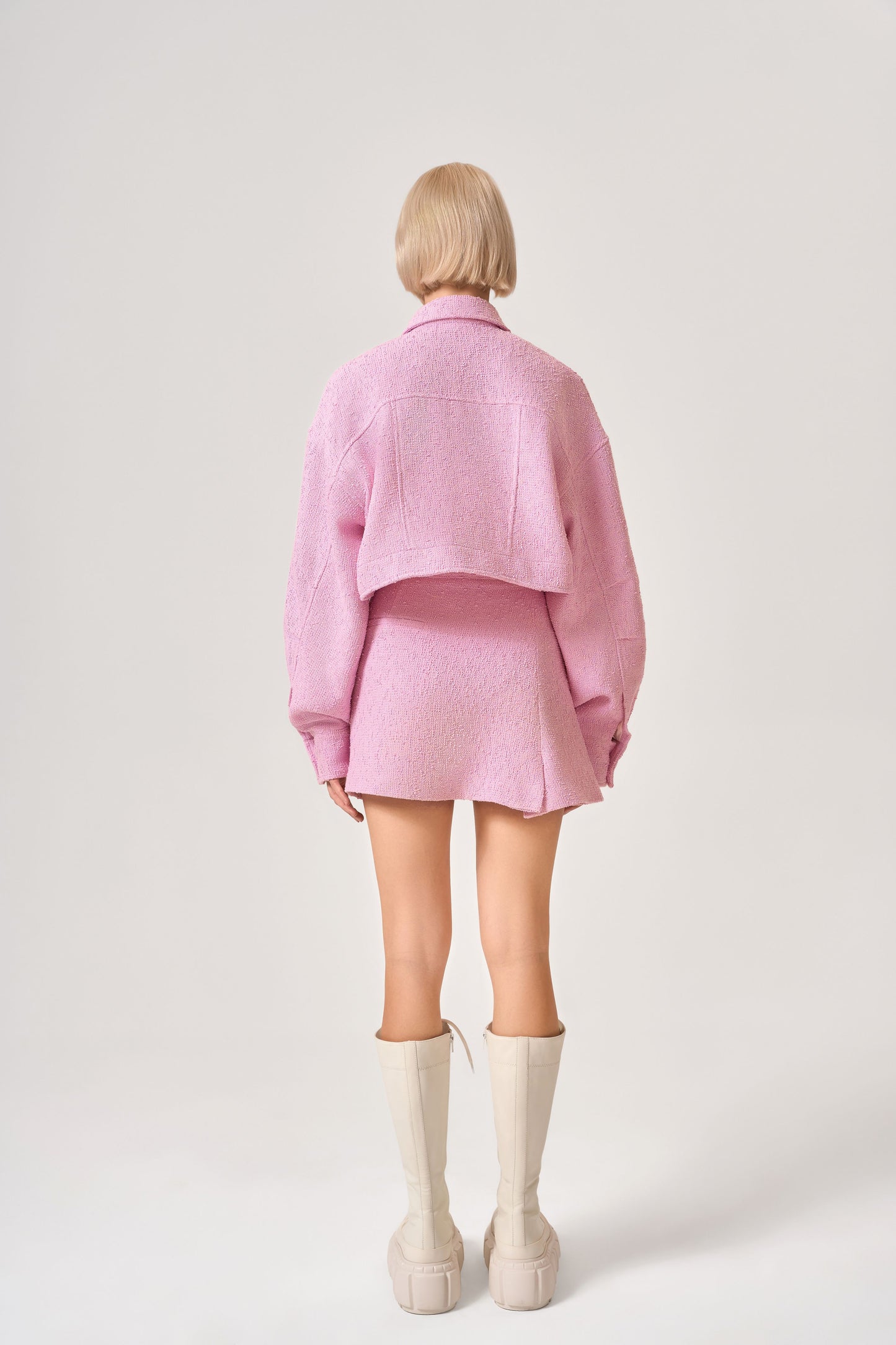 Coarse Yarn Asymmetrical Short Skirt
