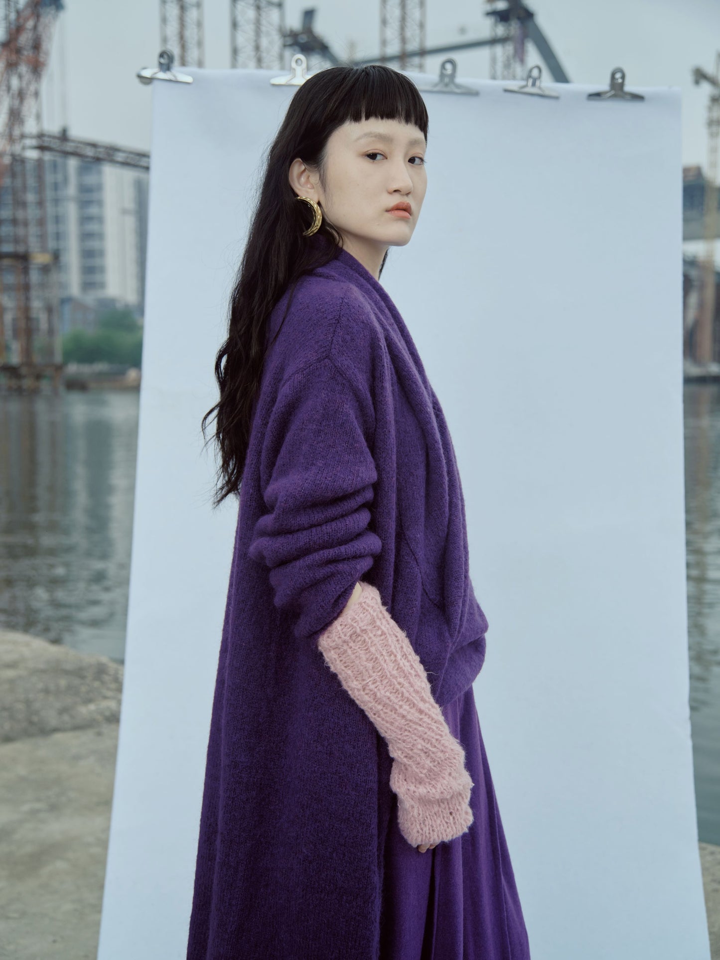 Dusk's End Knitted Top in Purple