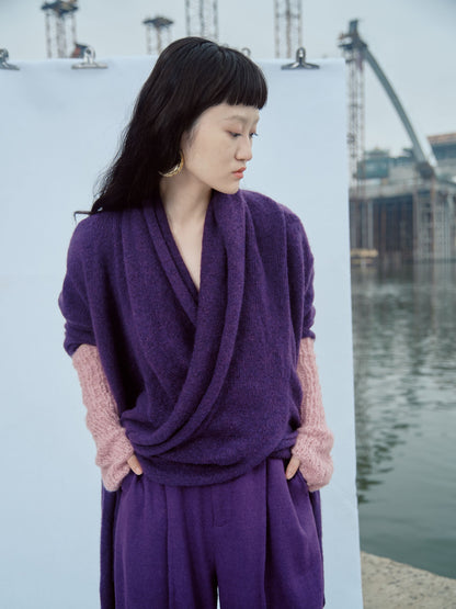 Dusk's End Knitted Top in Purple