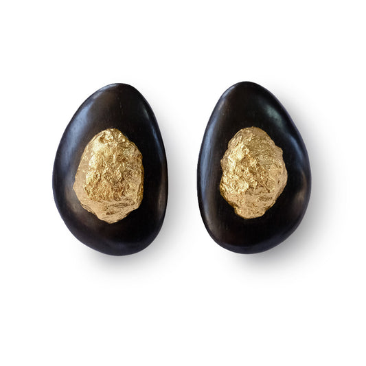Frozen Time Cocoon Whisper Ebony Ear Stud Gold