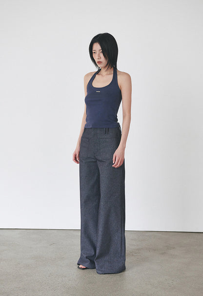 HALTER SLEEVELESS - NAVY